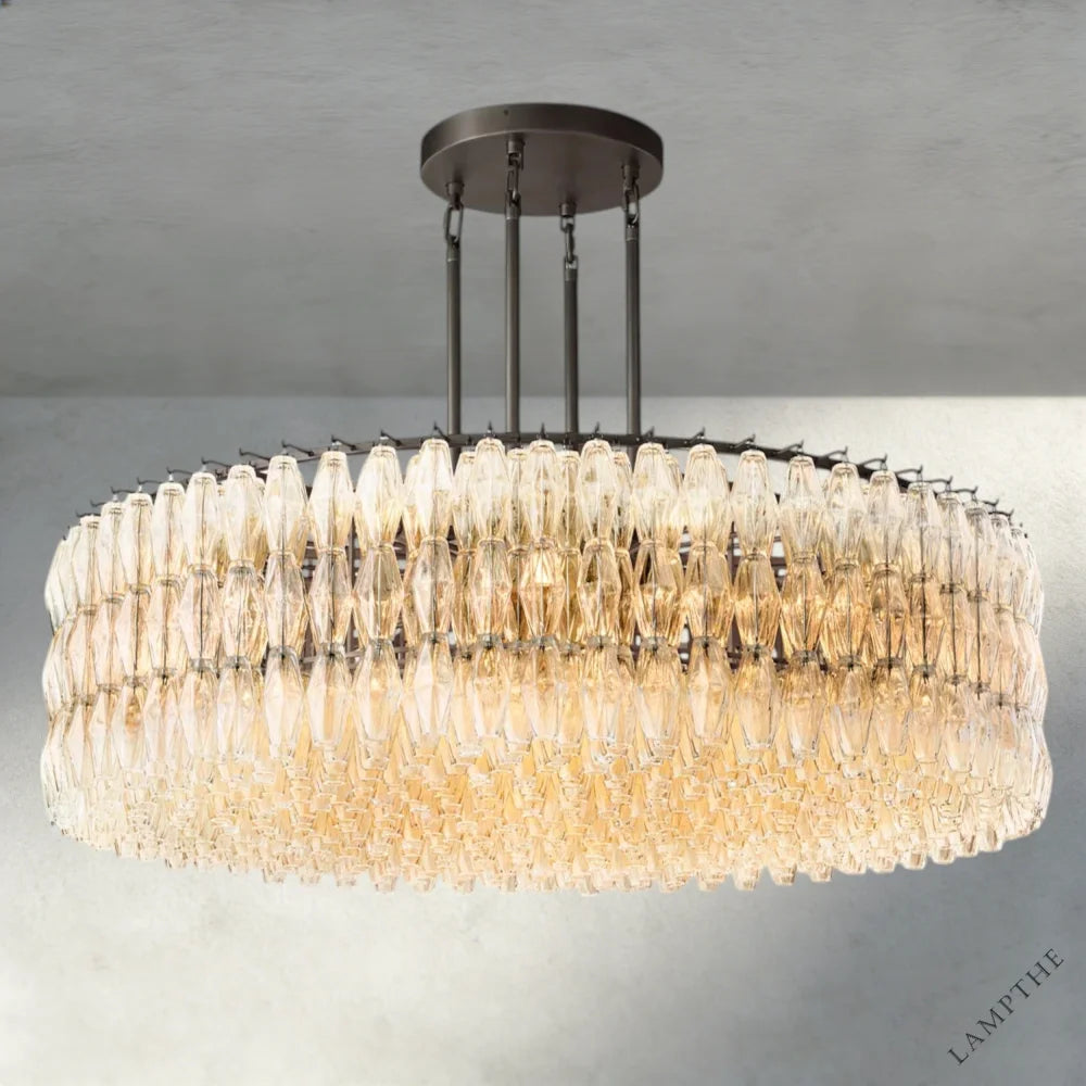 62" / Clear / Bronze CHIARA CLEAR/ SMOKE GLASS ROUND CHANDELIER 37", 47", 62"