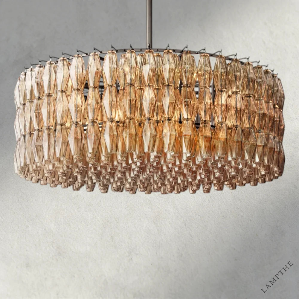 47" / Smoke / Bronze CHIARA CLEAR/ SMOKE GLASS ROUND CHANDELIER 37", 47", 62"