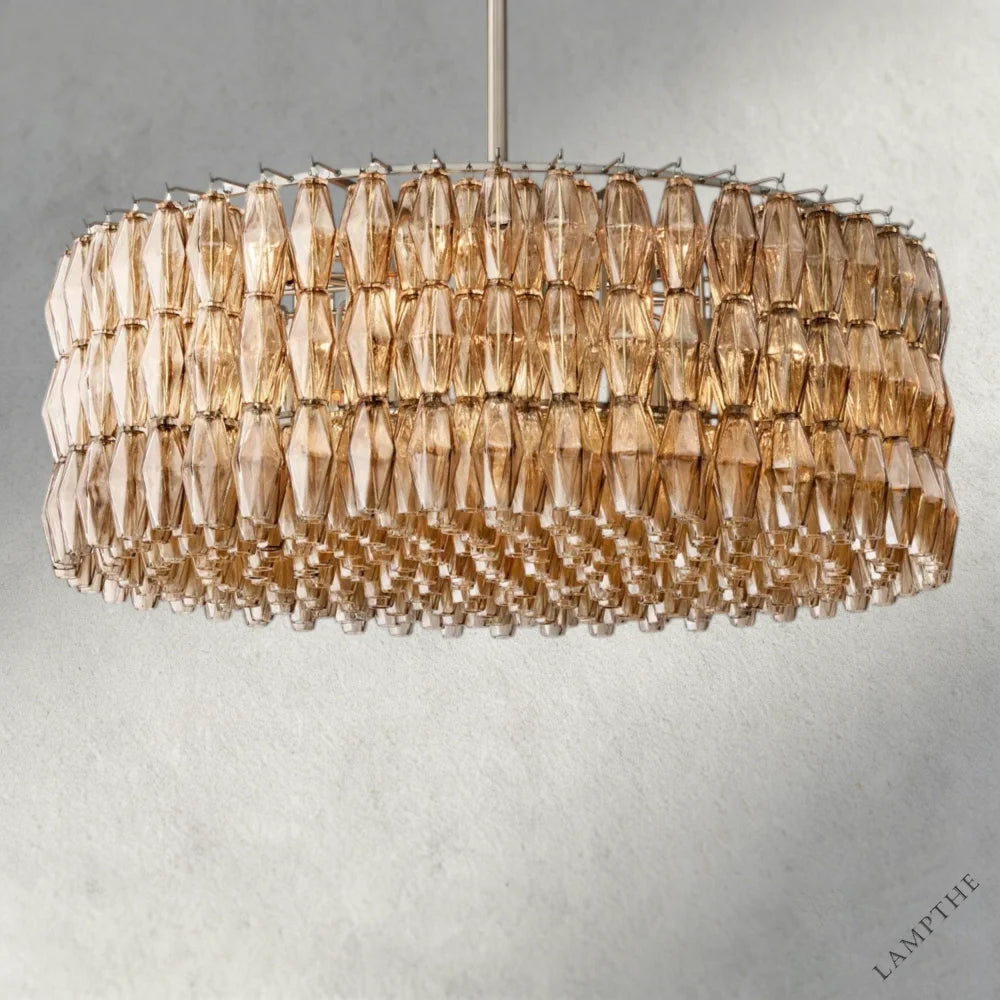 47" / Smoke / Nickle CHIARA CLEAR/ SMOKE GLASS ROUND CHANDELIER 37", 47", 62"