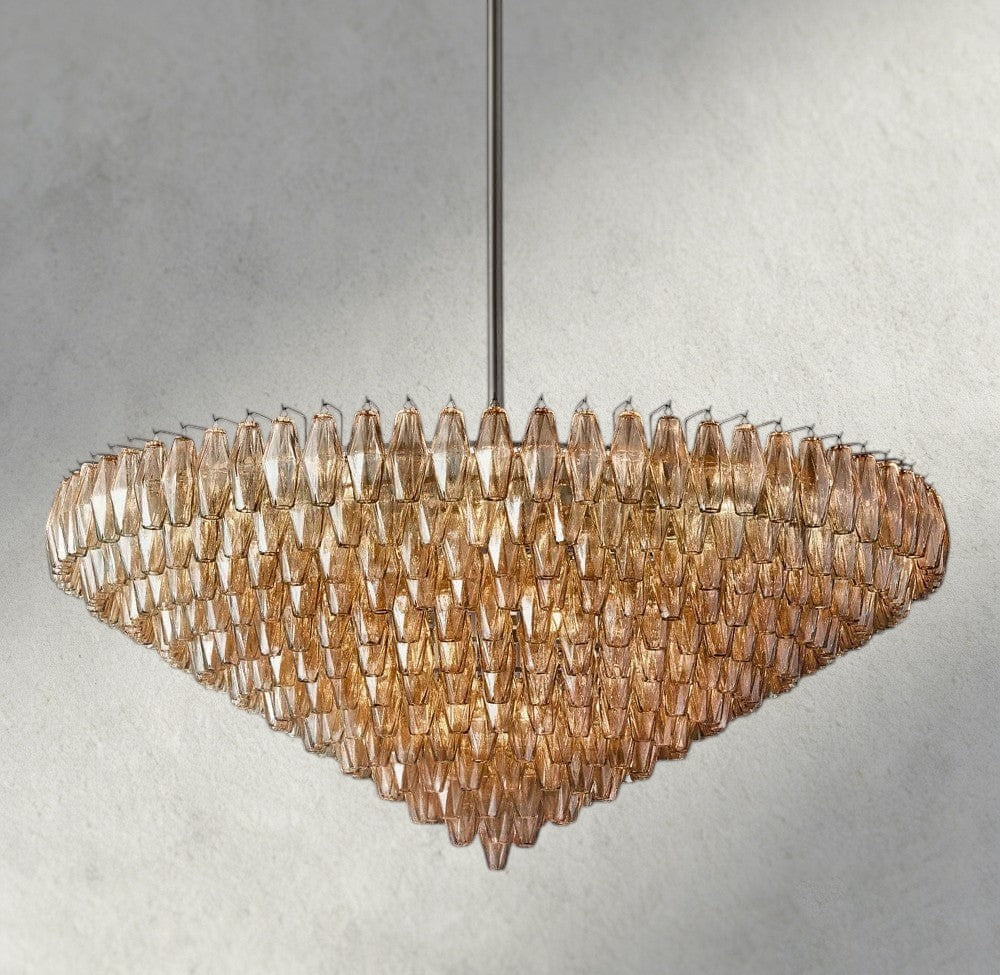 62" / Smoke / Bronze CHIARA CLEAR/ SMOKE GLASS TIERED ROUND CHANDELIER 37", 47", 62"