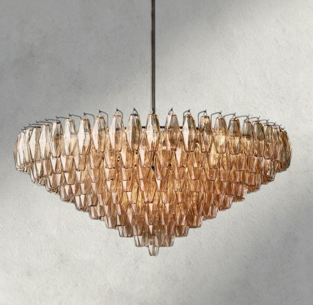 47" / Smoke / Bronze CHIARA CLEAR/ SMOKE GLASS TIERED ROUND CHANDELIER 37", 47", 62"