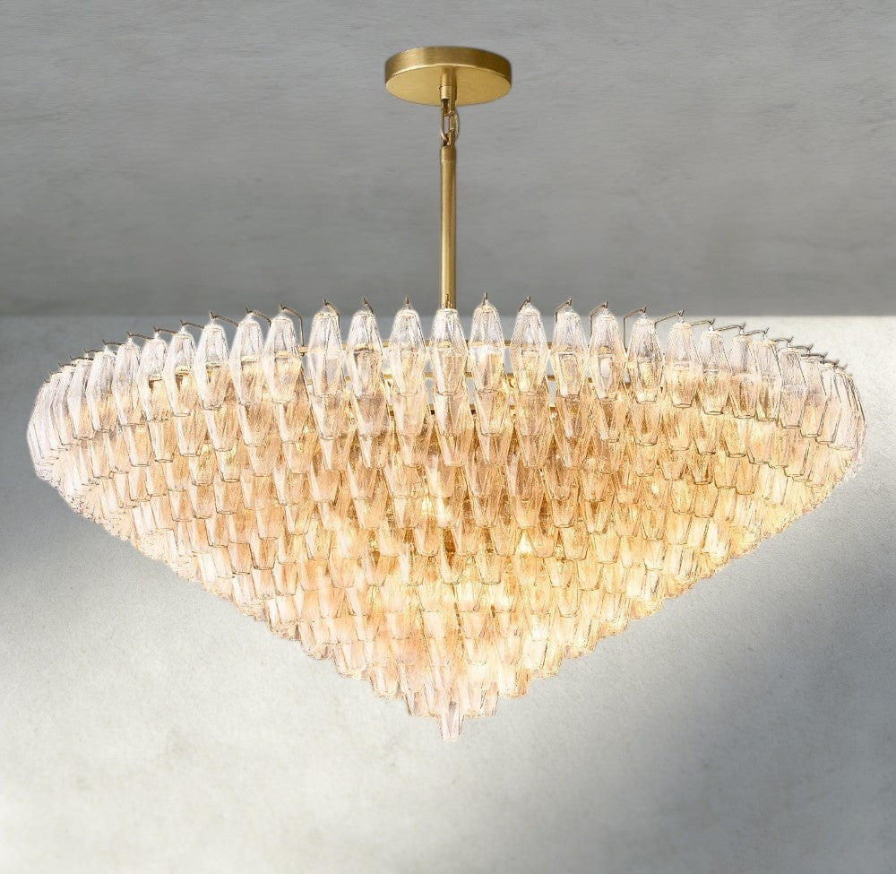 62" / Clear / Brass CHIARA CLEAR/ SMOKE GLASS TIERED ROUND CHANDELIER 37", 47", 62"