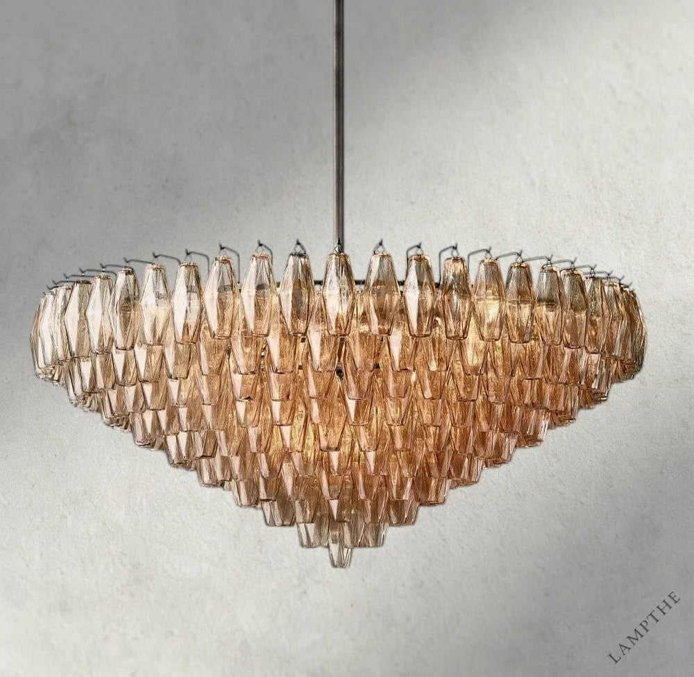 47" / Smoke / Bronze CHIARA CLEAR/ SMOKE GLASS TIERED ROUND CHANDELIER 37", 47", 62"
