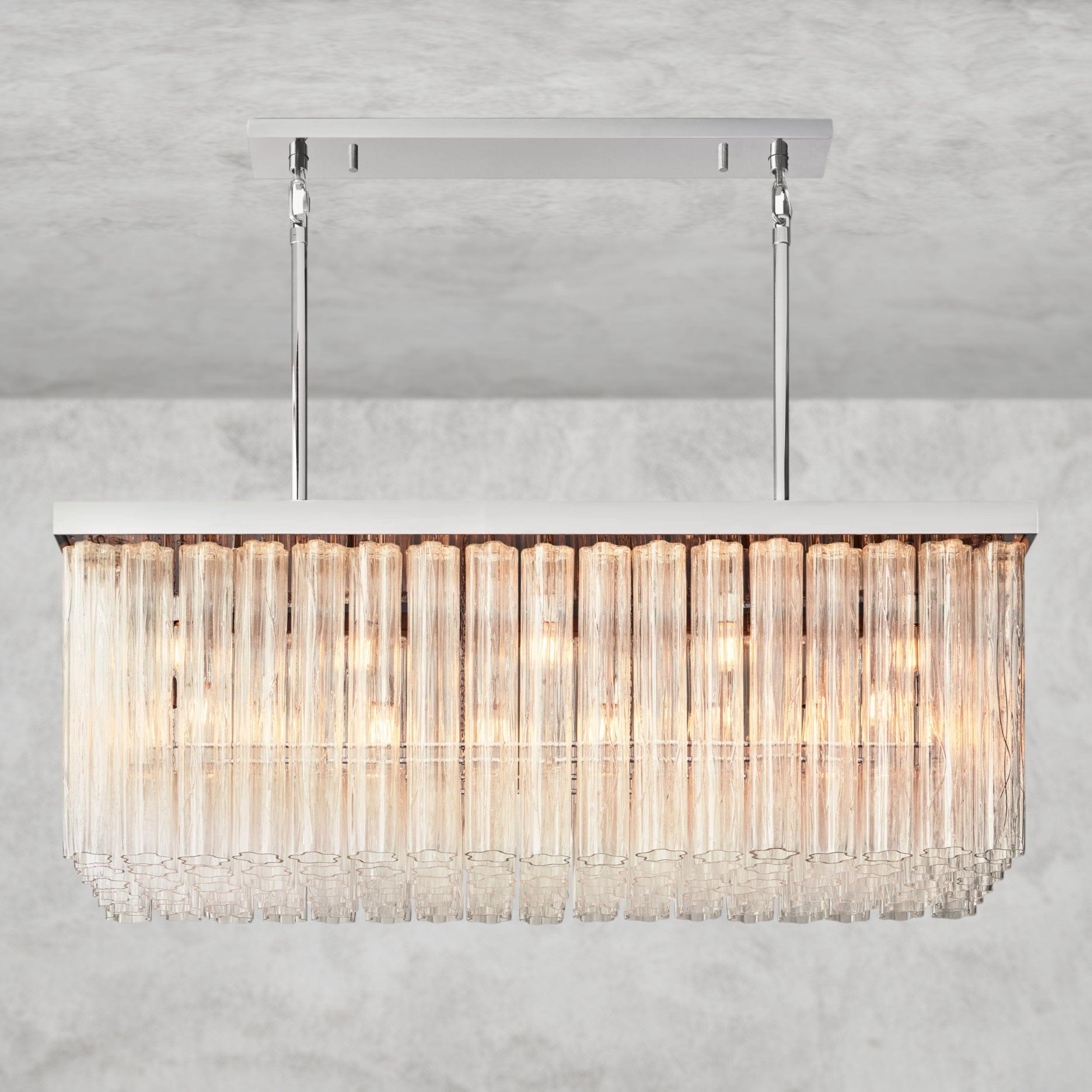 54" / Nickle Cielo Rectangular Chandelier 54", 73"