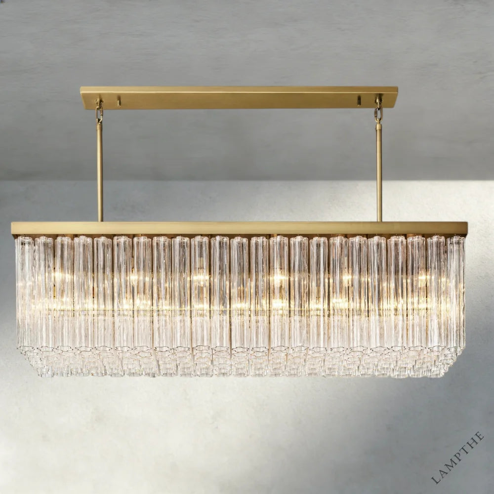 73" / Brass Cielo Rectangular Chandelier 54", 73"