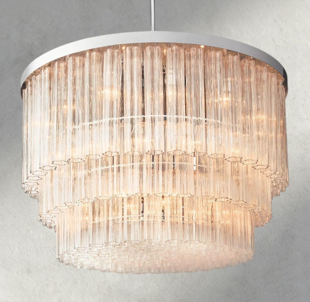 48" / Nickle Cielo Three-Tier Round Chandelier 36", 48"