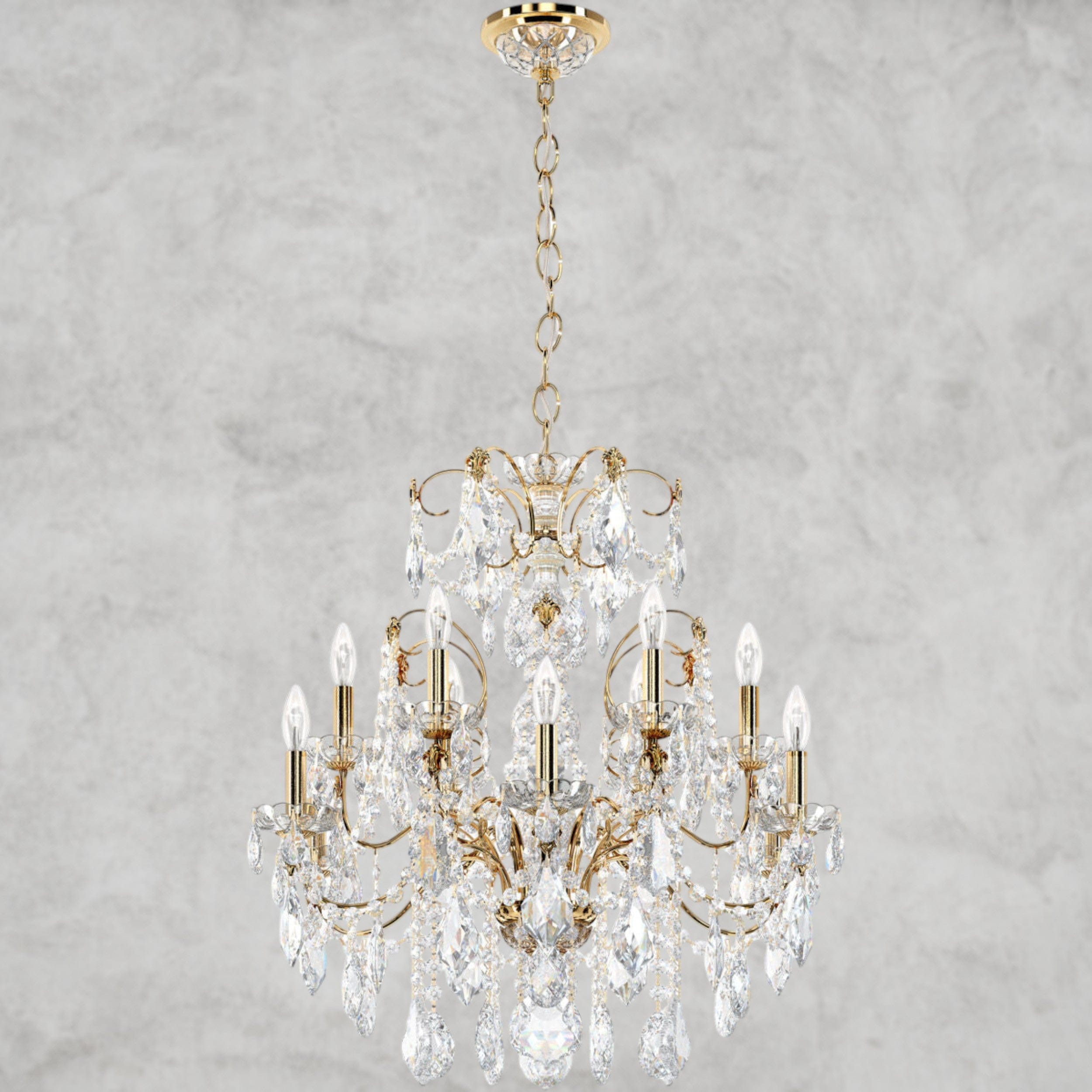 Gold / Clear Heritage Crystal Coinora Century Chandelier 30"