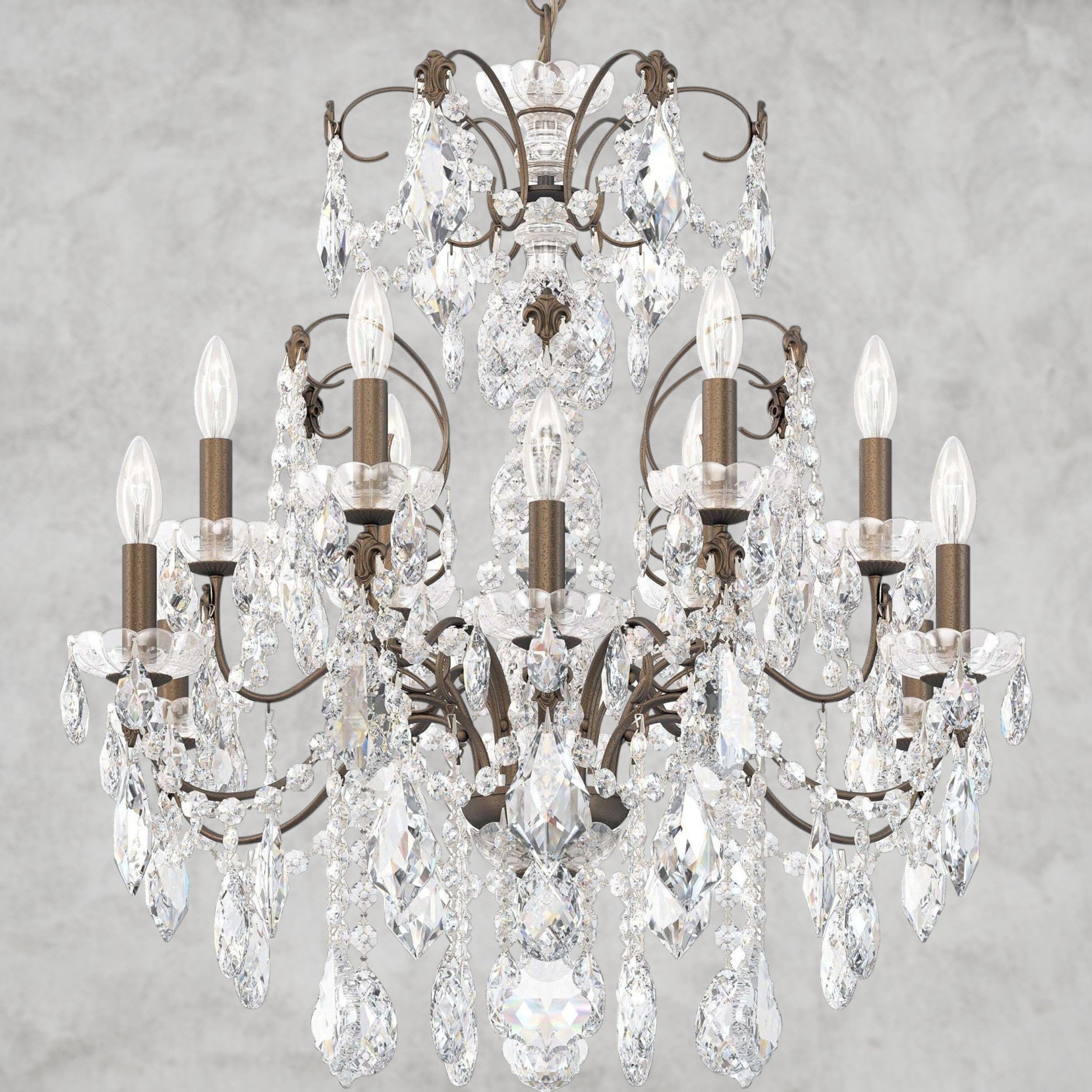 Etruscan Gold / Clear Heritage Crystal Coinora Century Chandelier 30"