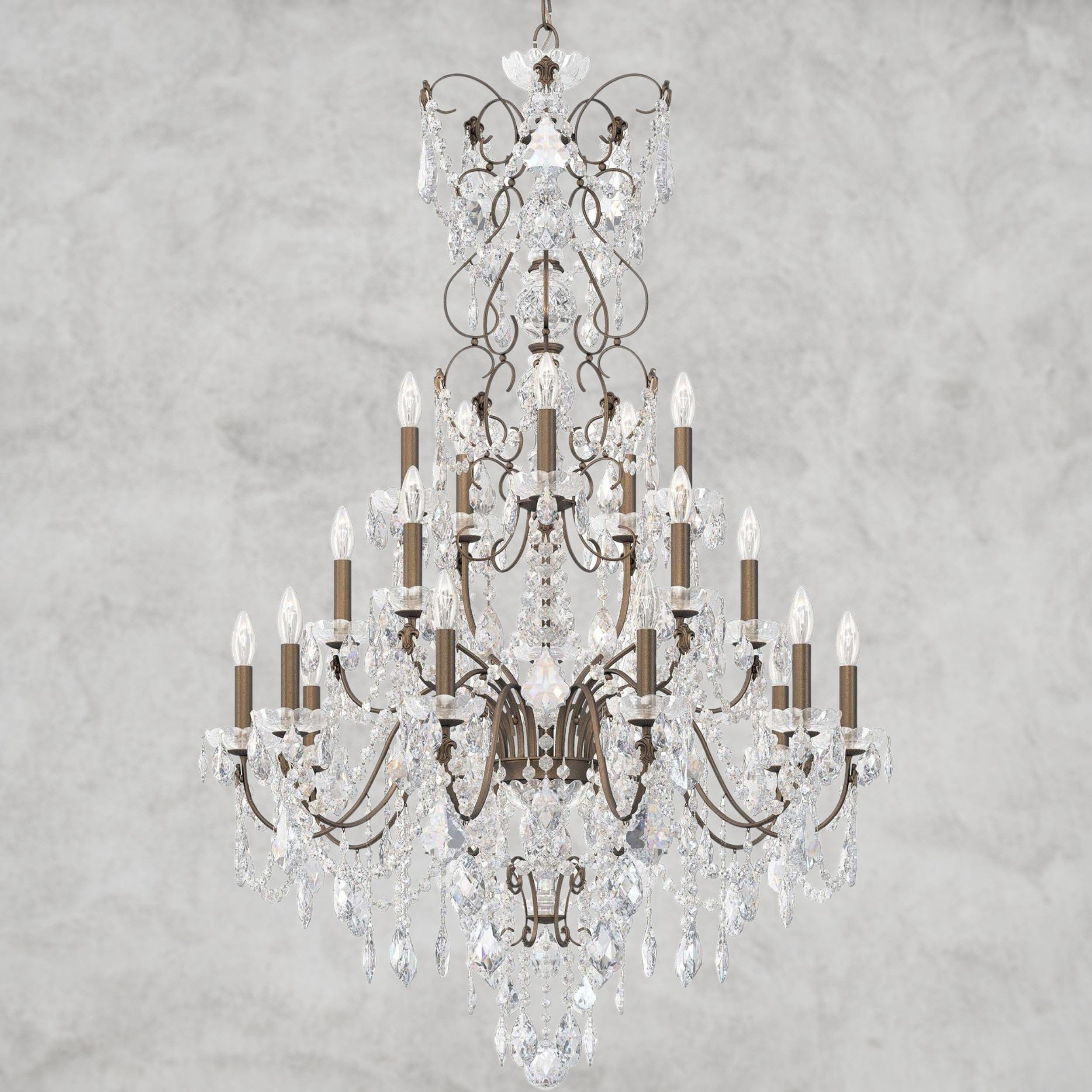 Etruscan Gold / Clear Heritage Crystal Coinora Century Chandelier 37"