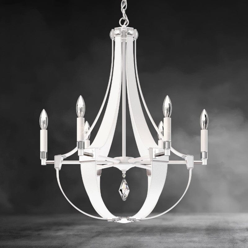 White Crystal Empire Chandelier 24"