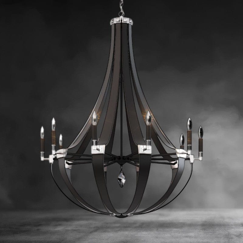 Black Crystal Empire Chandelier 36"