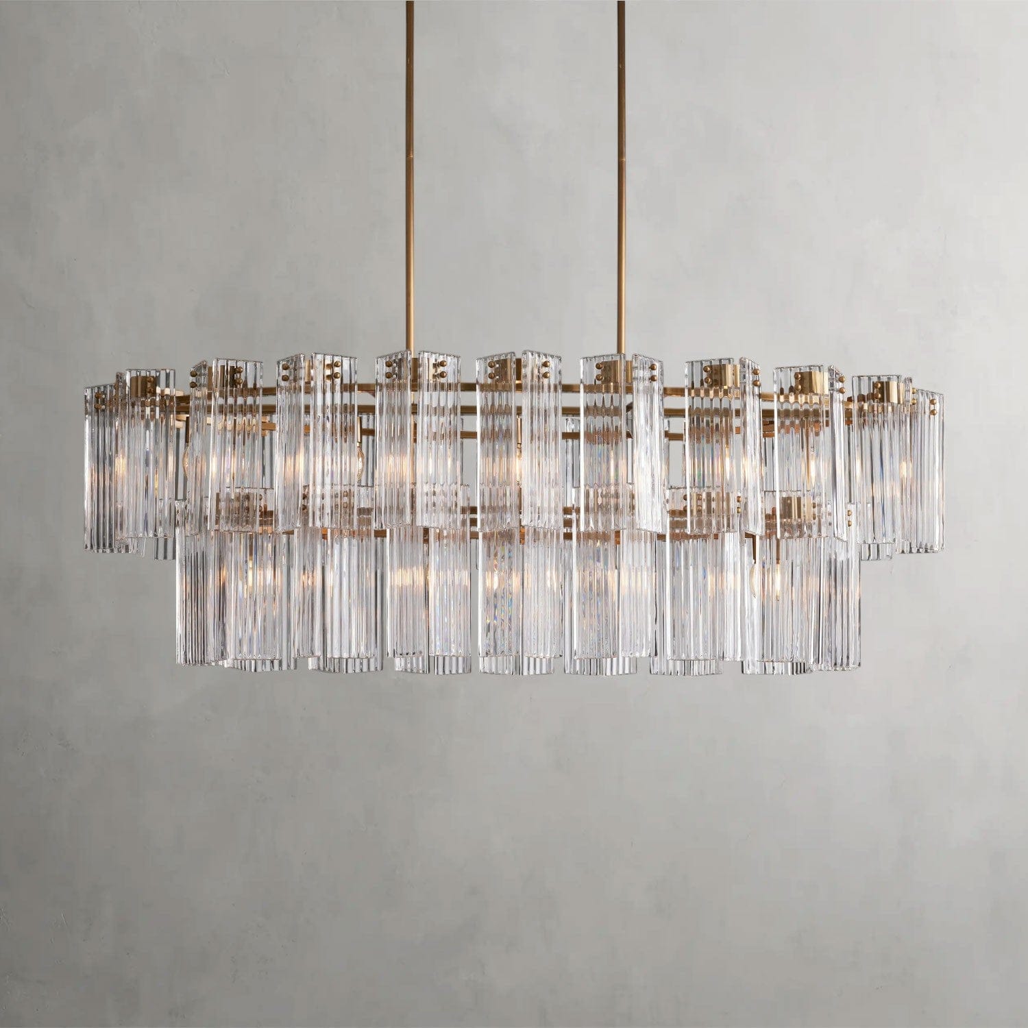 63" / Brass / Clear Delsie Oval Chandelier 51", 63", 72"