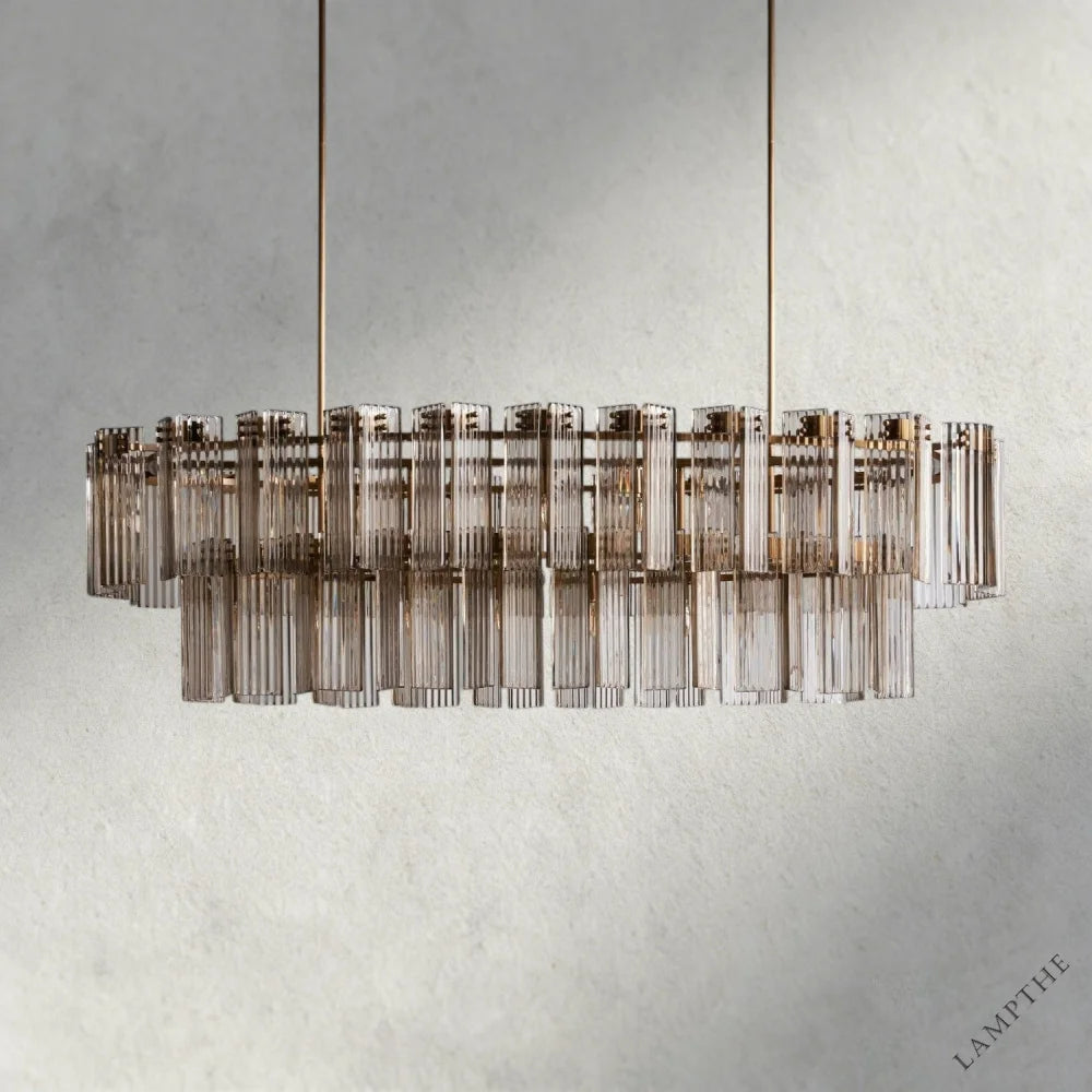 72" / Brass / Smoke Delsie Oval Chandelier 51", 63", 72"