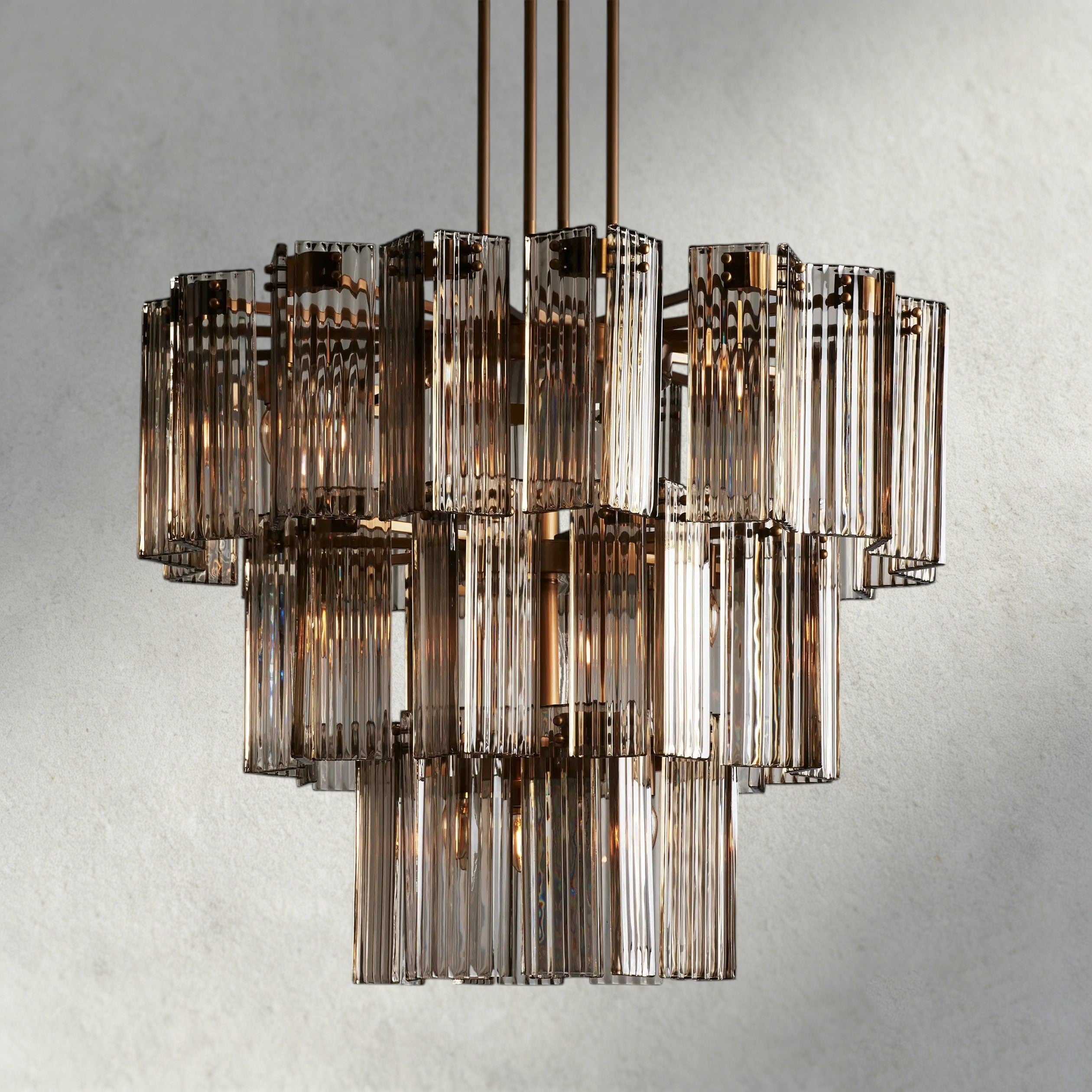 38" / Brass / Smoke Delsie Round Chandelier 38", 48", 60"