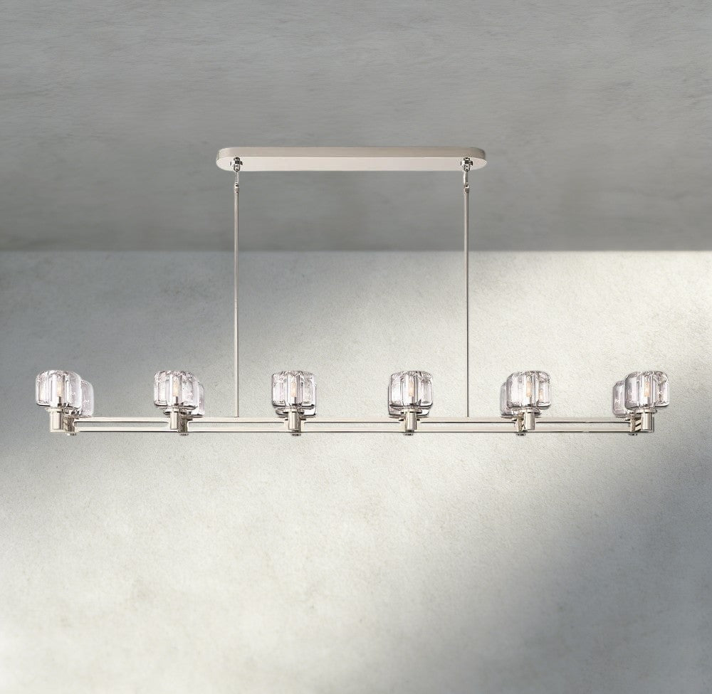 72" / Nickle Demaret double Linear chandelier 54", 72"