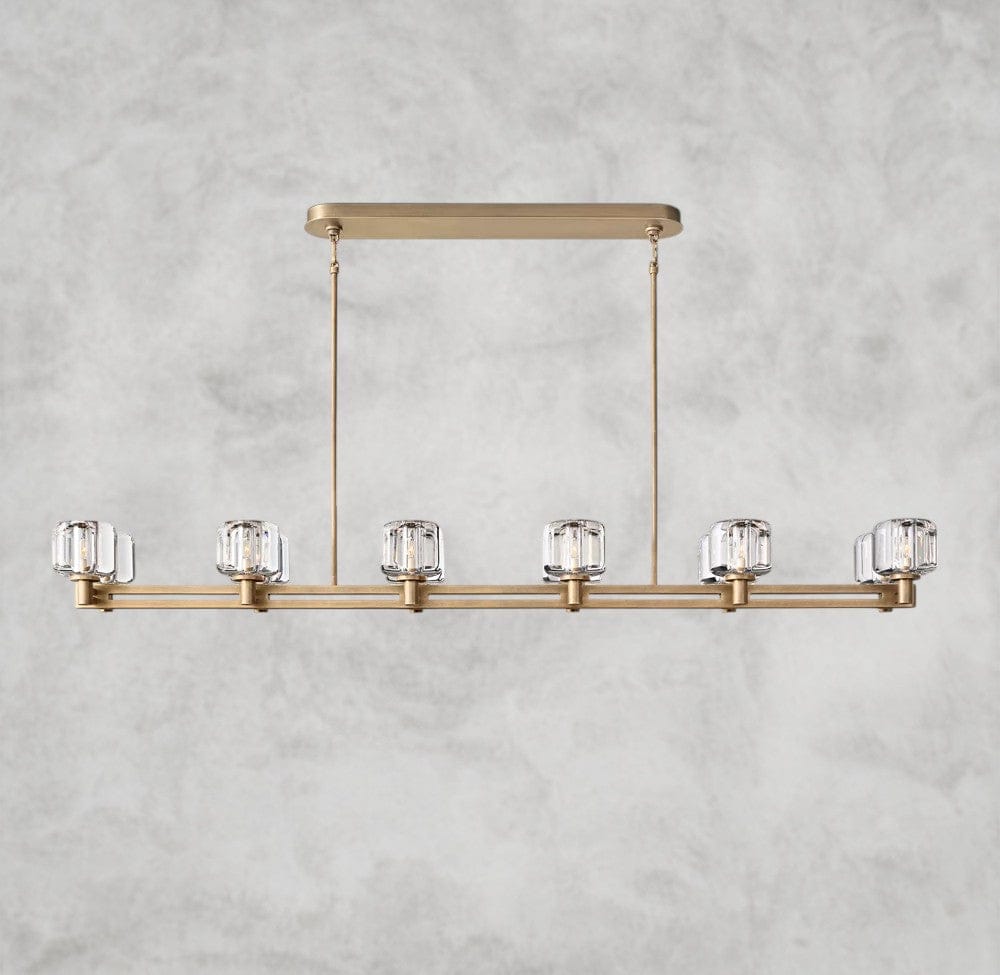 72" / Brass Demaret double Linear chandelier 54", 72"