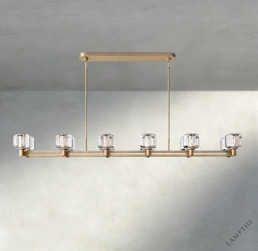 72" / Brass Demaret double Linear chandelier 54", 72"