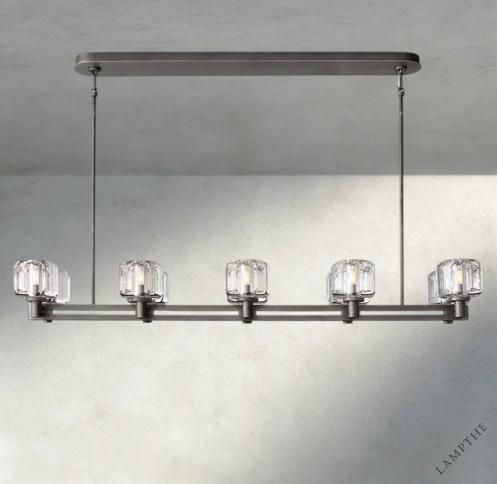 54" / Bronze Demaret double Linear chandelier 54", 72"