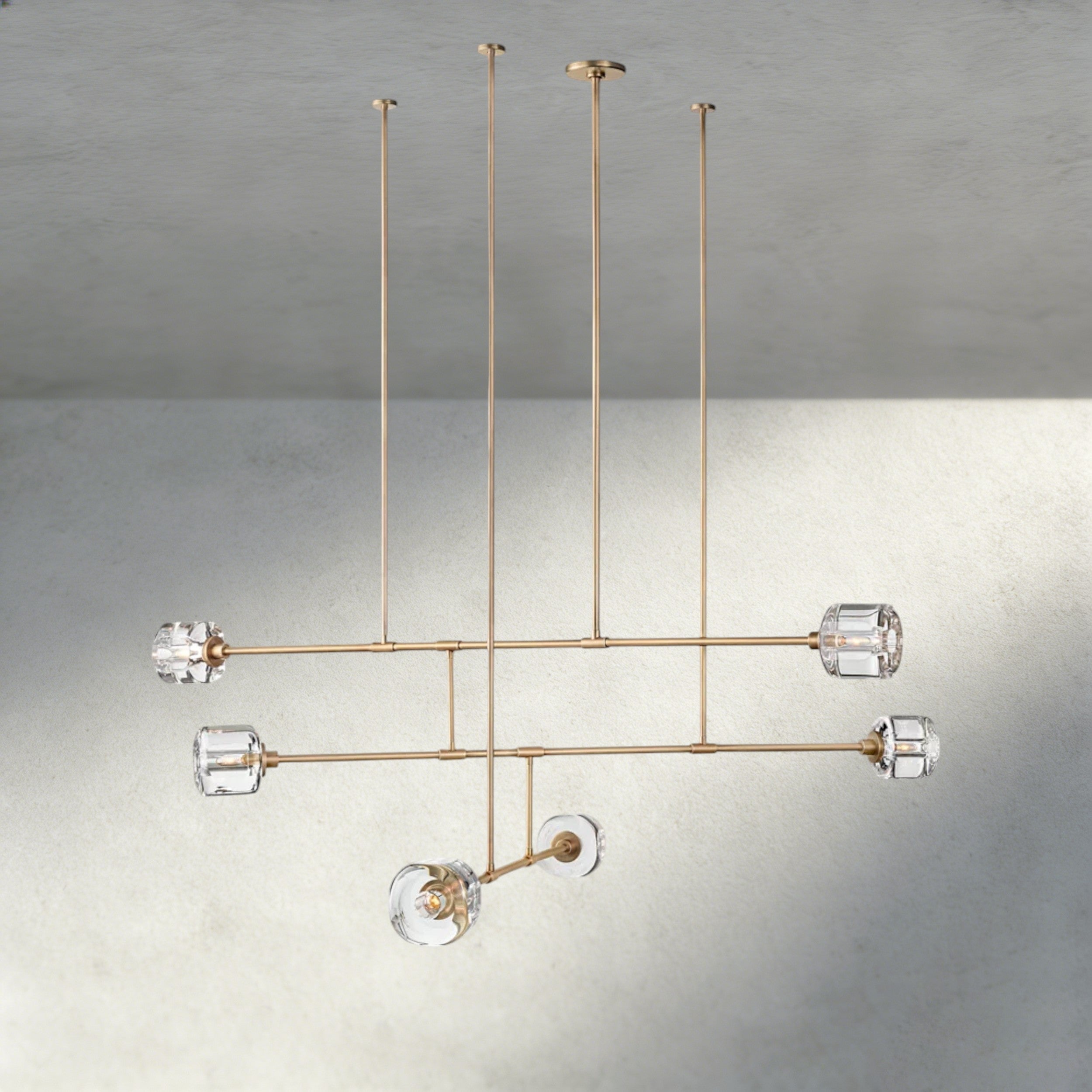 62" / Brass Demaret Mobile Round Chandelier 48", 62"