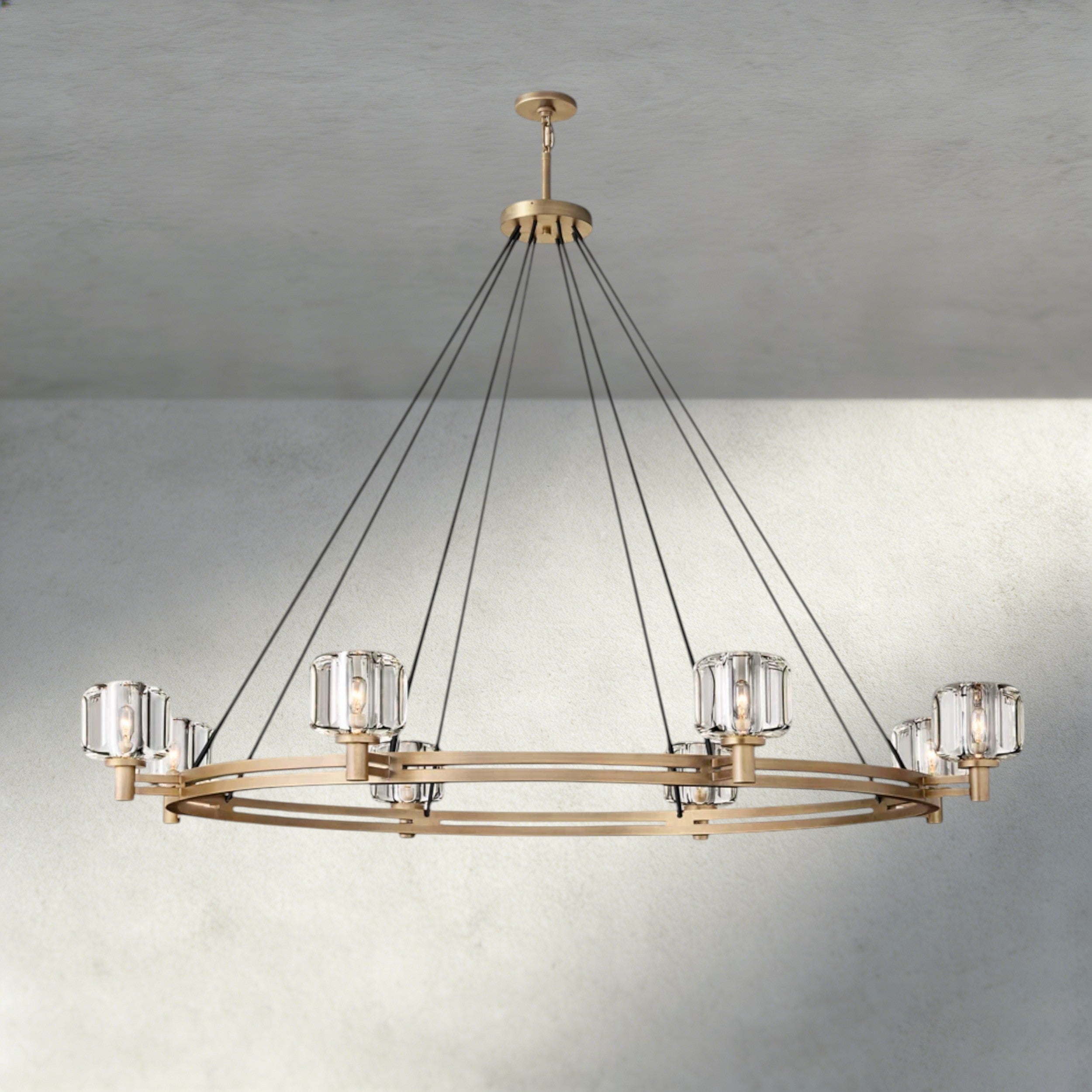 60" / Brass Demaret Round Chandelier 36", 48", 60"