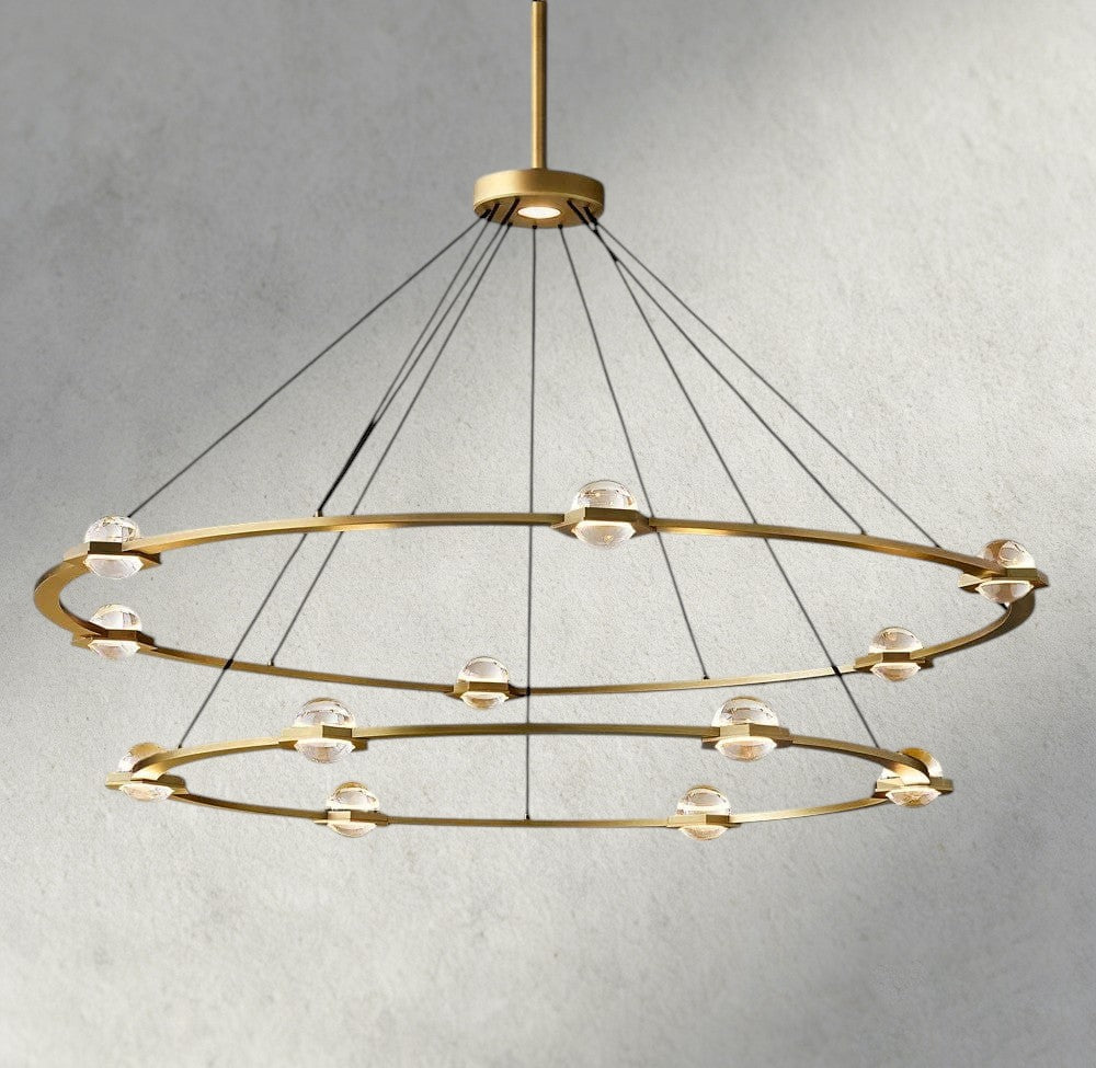 Two-Tied 60" / Brass Éclatant Round Chandelier 36", 48", 60", Two-Tied 60"
