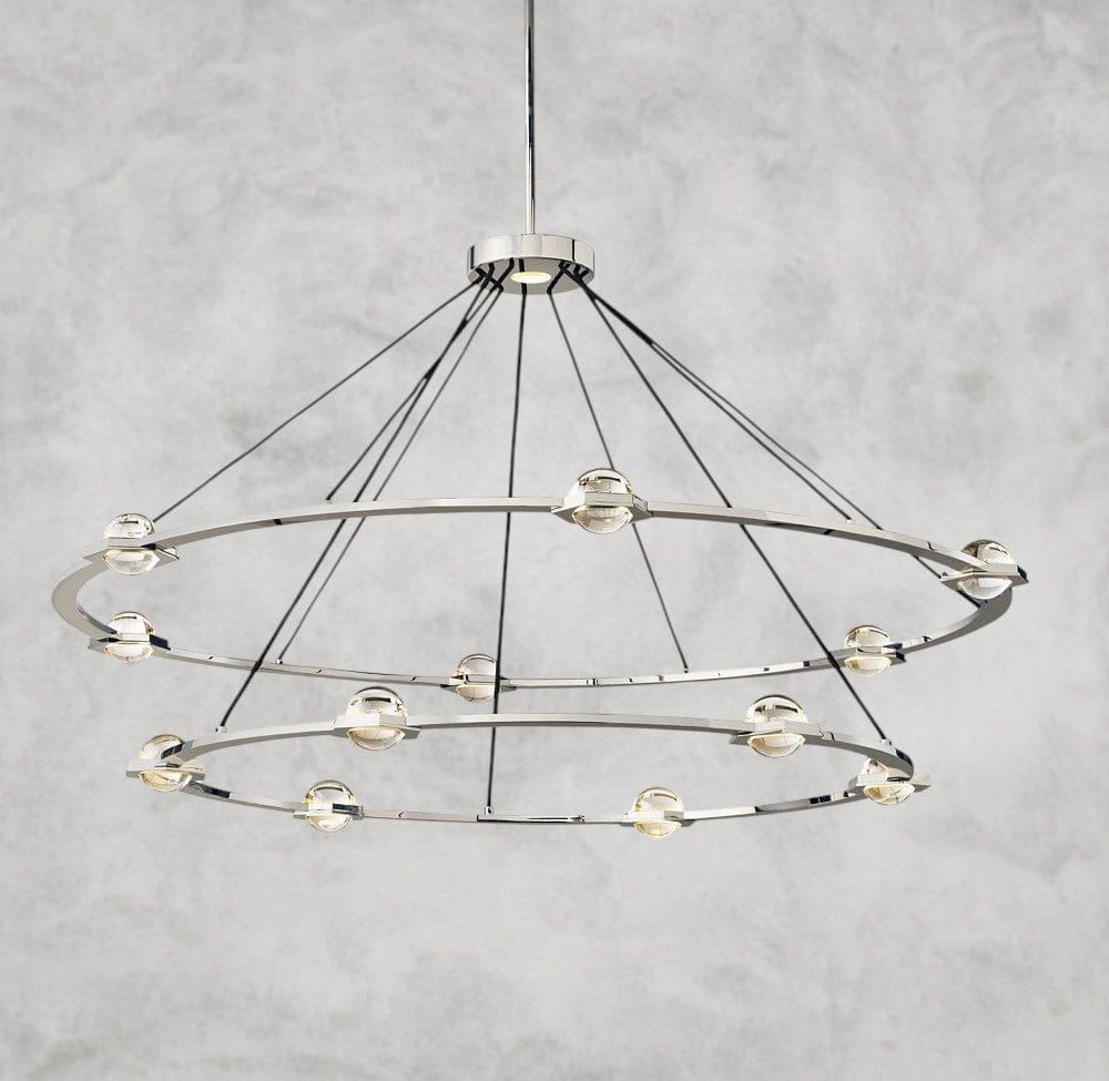 Two-Tied 60" / Nickle Éclatant Round Chandelier 36", 48", 60", Two-Tied 60"