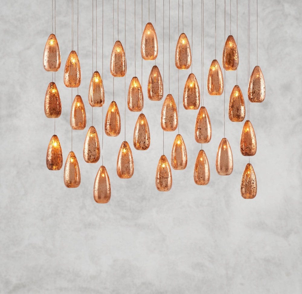 54" Edda Linear Glass Chandelier 48", 54"