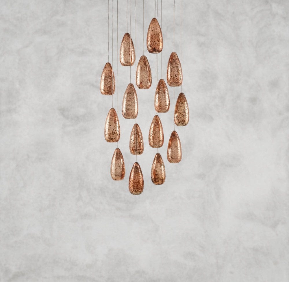 Edda Round Glass Chandelier 23", 35"