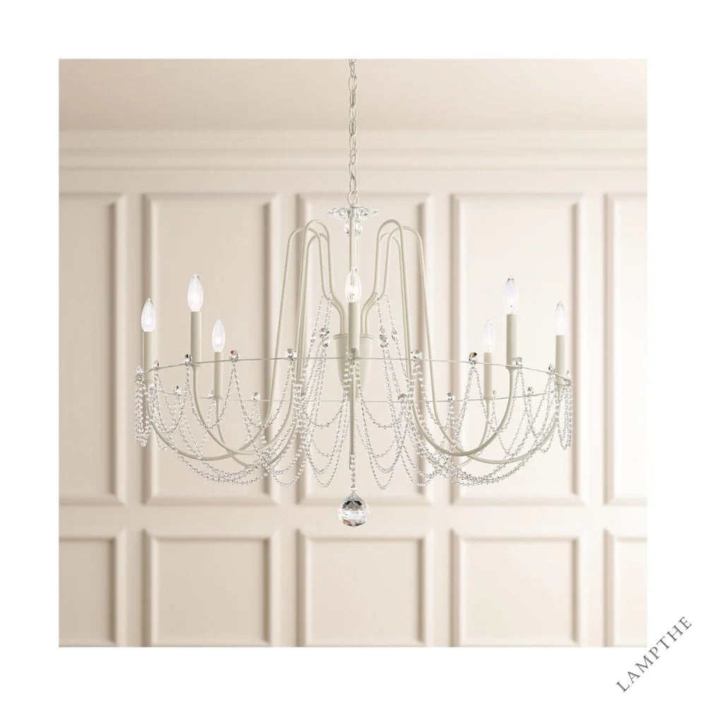 Esmeralda Single Tier Crystal Chandelier 37"