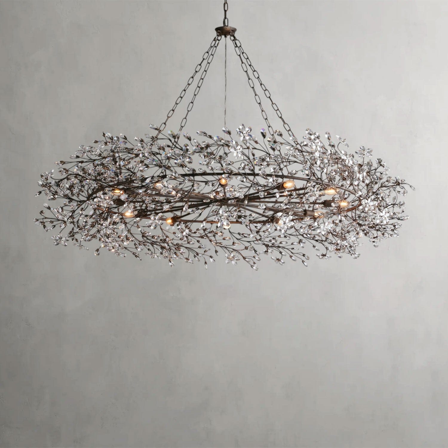 60" / BRONZE Fiore Crown Chandelier 39", 48", 60"