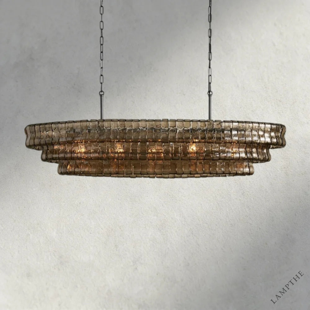 54" / Bronze / Smoke Ghiaccio Oval Chandelier 54", 65"