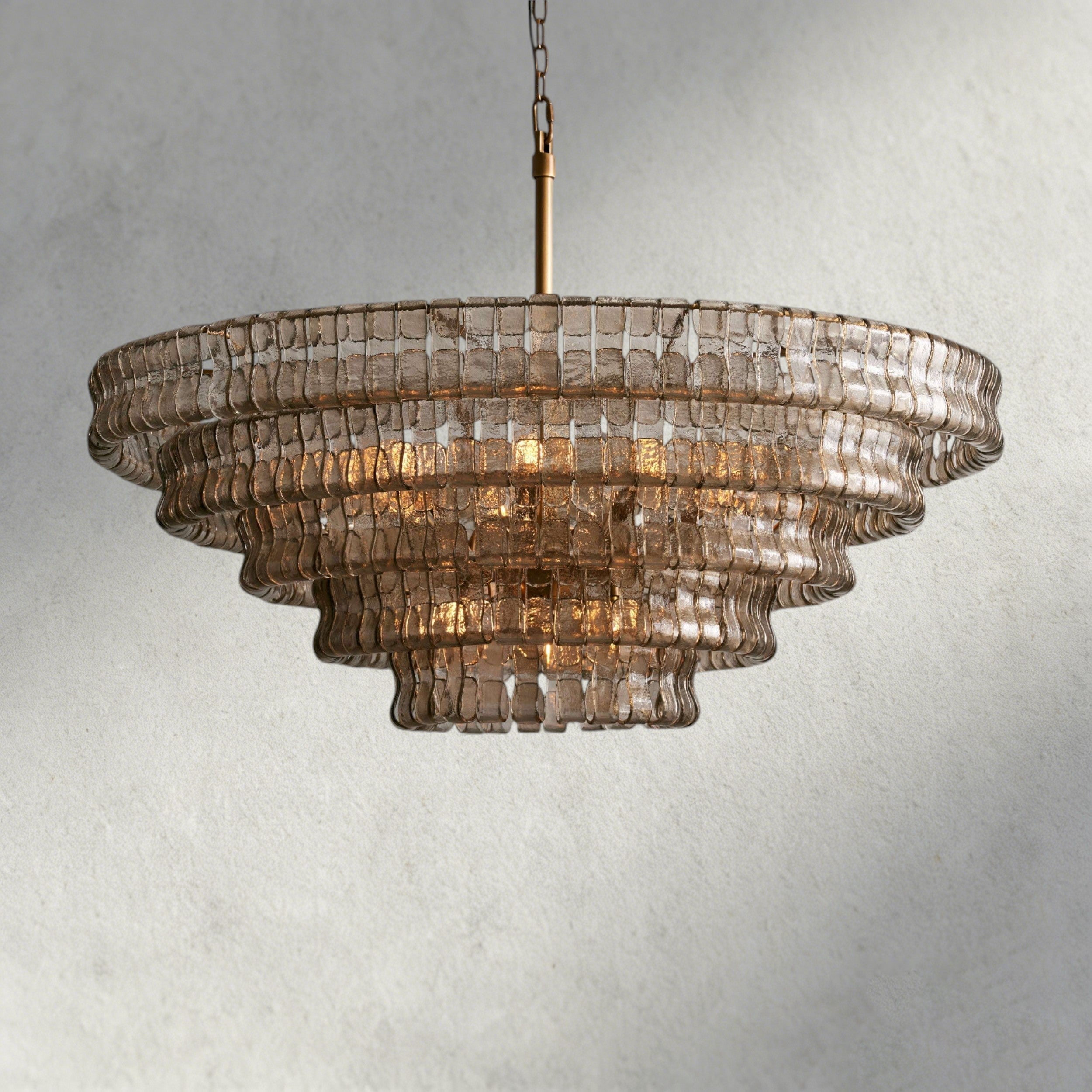48" / BRASS / SMOKE Ghiaccio Round Chandelier 36", 48",60"