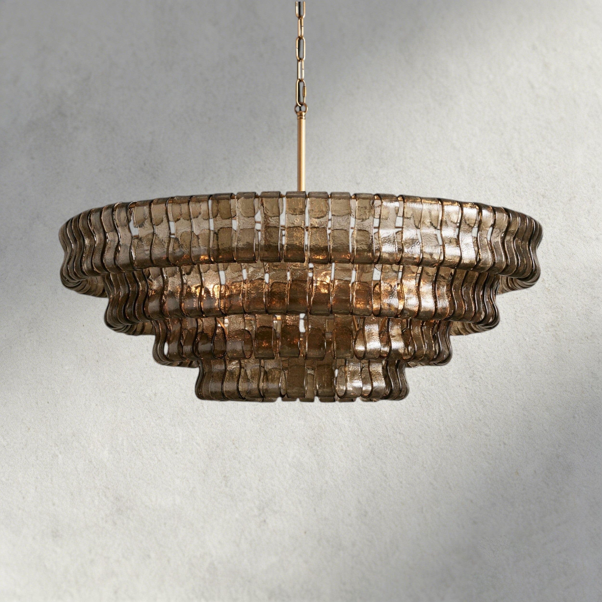 36" / BRASS / SMOKE Ghiaccio Round Chandelier 36", 48",60"