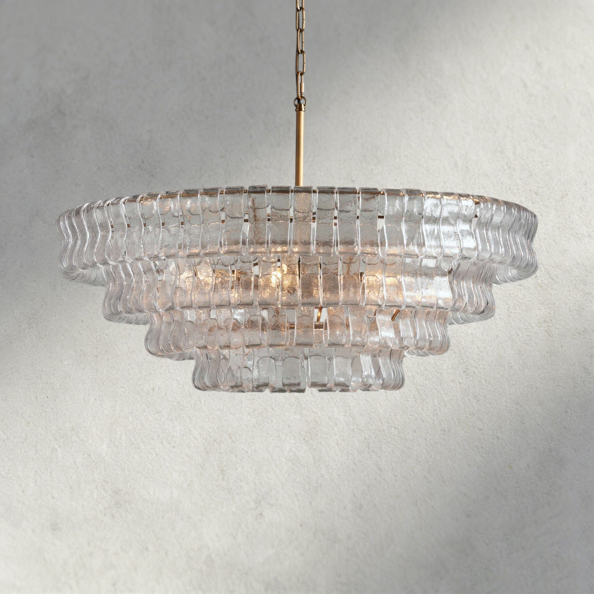36" / BRASS / CLEAR Ghiaccio Round Chandelier 36", 48",60"