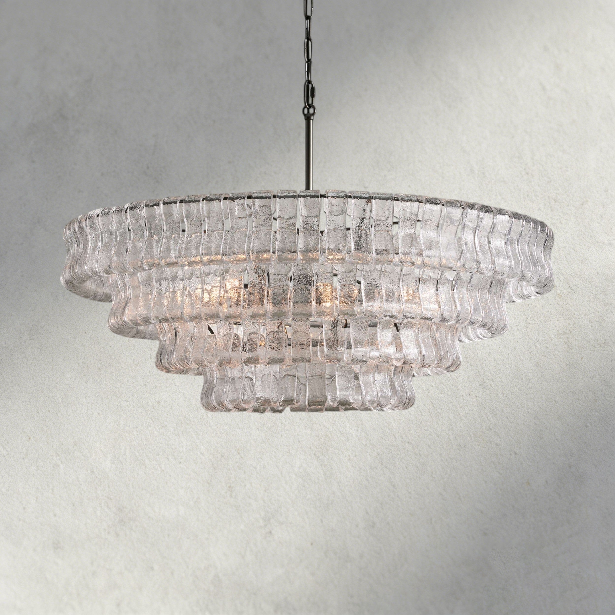 36" / BRONZE / CLEAR Ghiaccio Round Chandelier 36", 48",60"