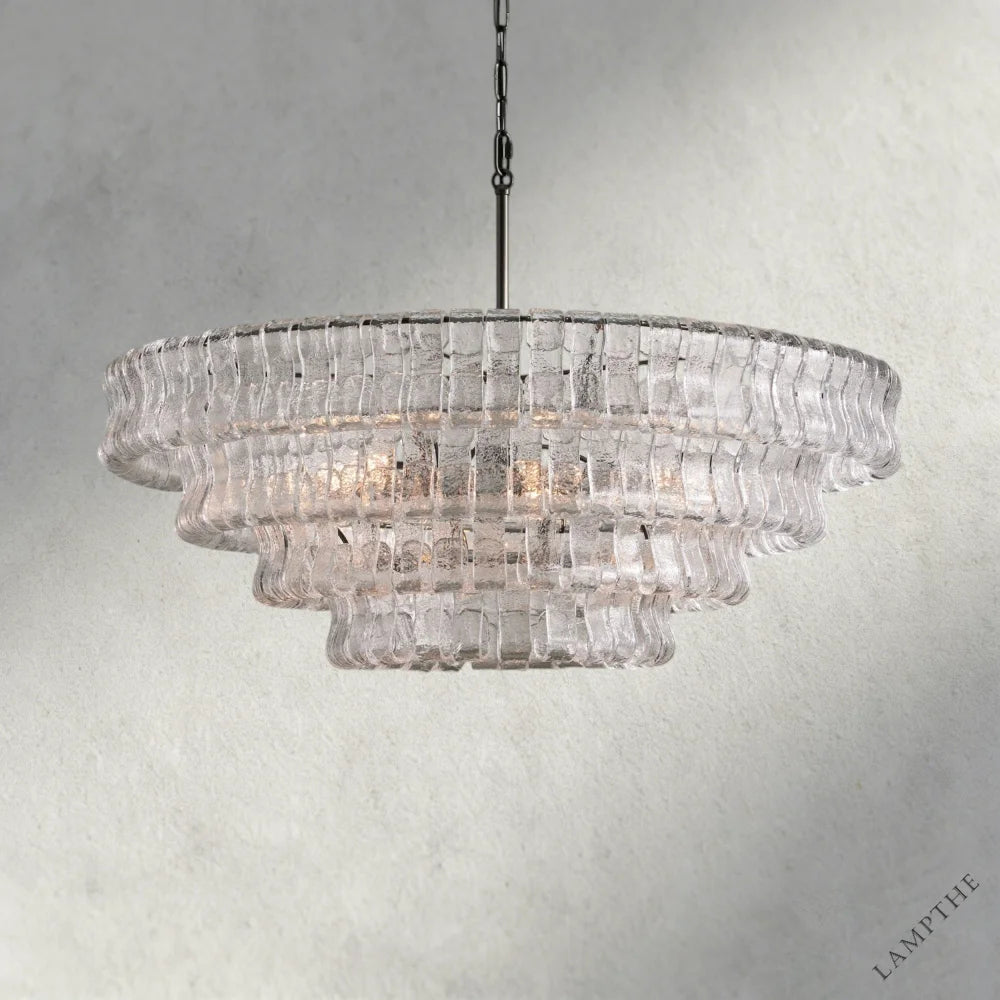 36" / BRONZE / CLEAR Ghiaccio Round Chandelier 36", 48",60"
