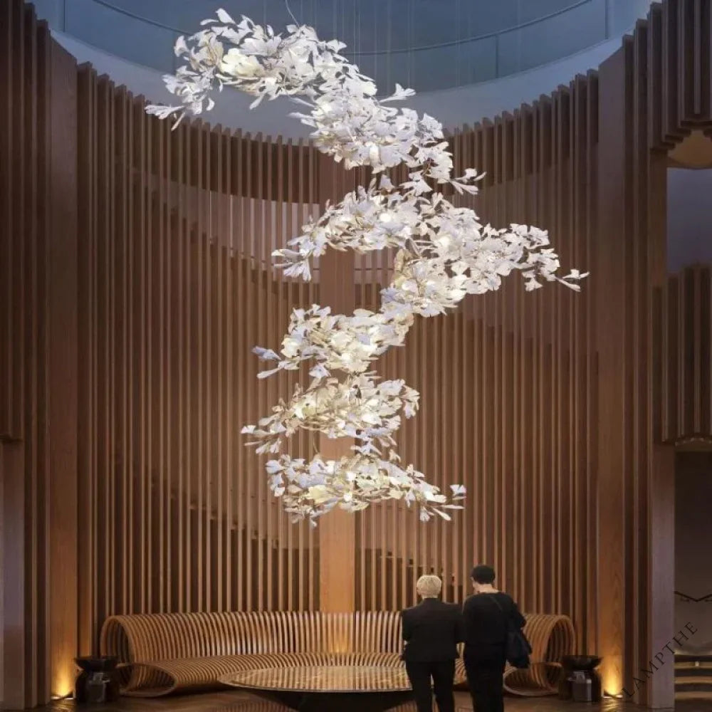 Glessy Ceramic Ginkgo Branch Chandelier 60", 71", 79", 99"