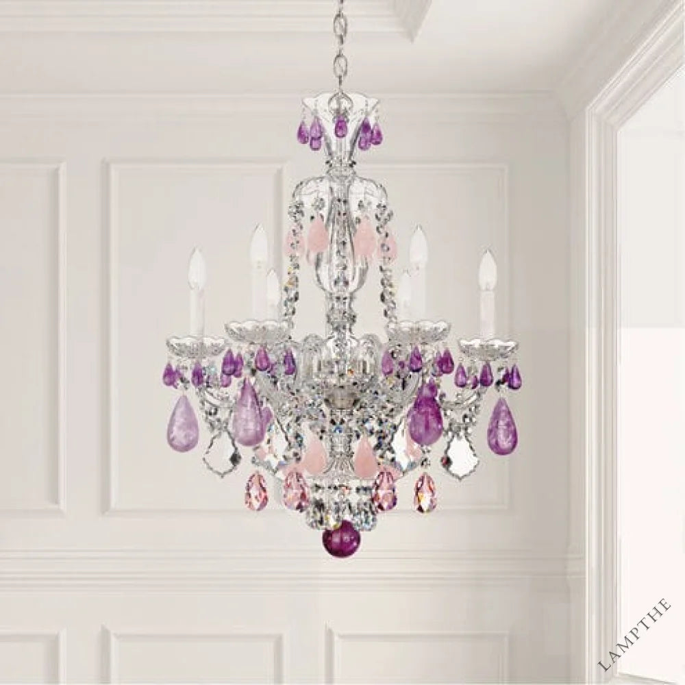 Hamilton Rock Crystal 6-Light Chandelier 22"