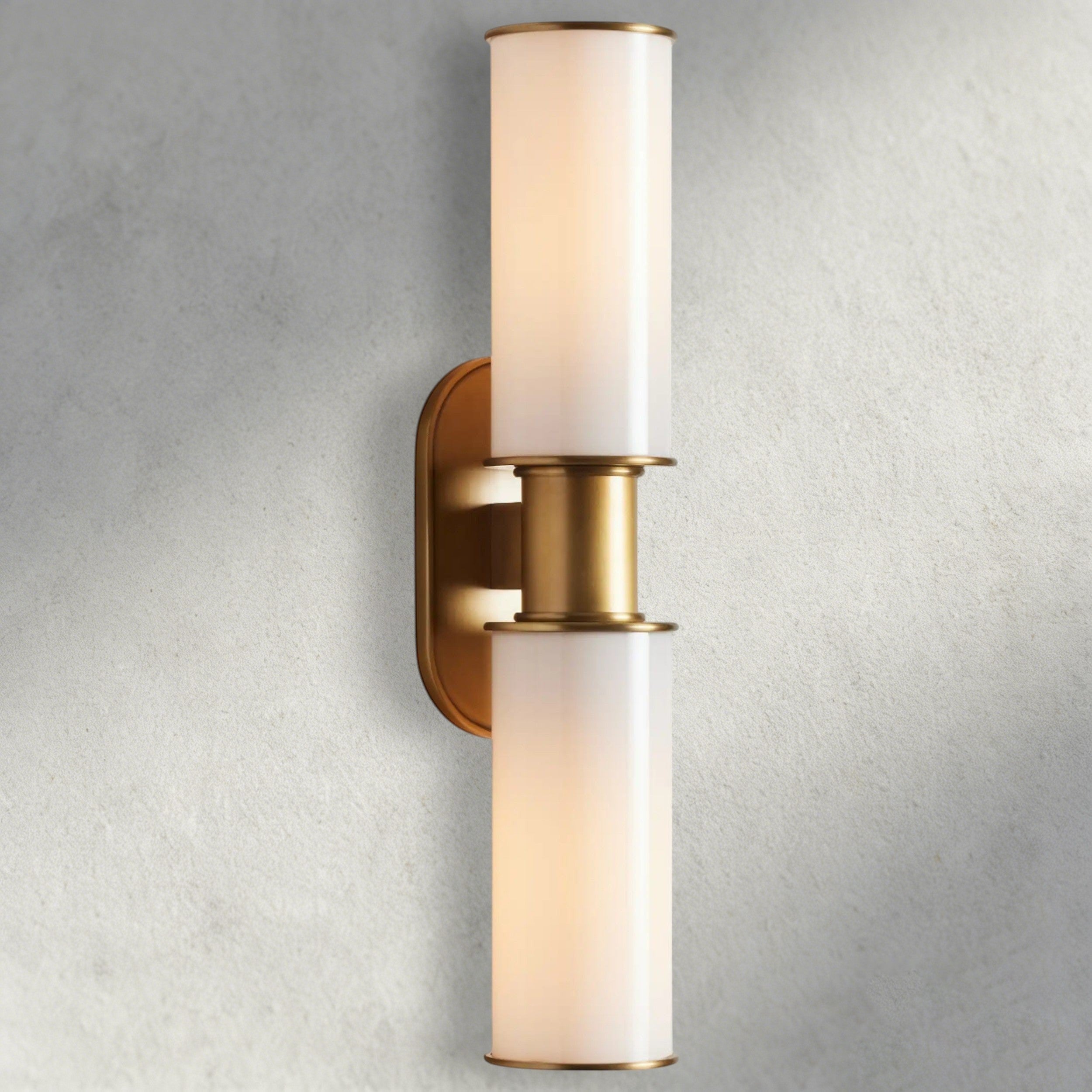 Brass Harlin Double Sconce in Milk
