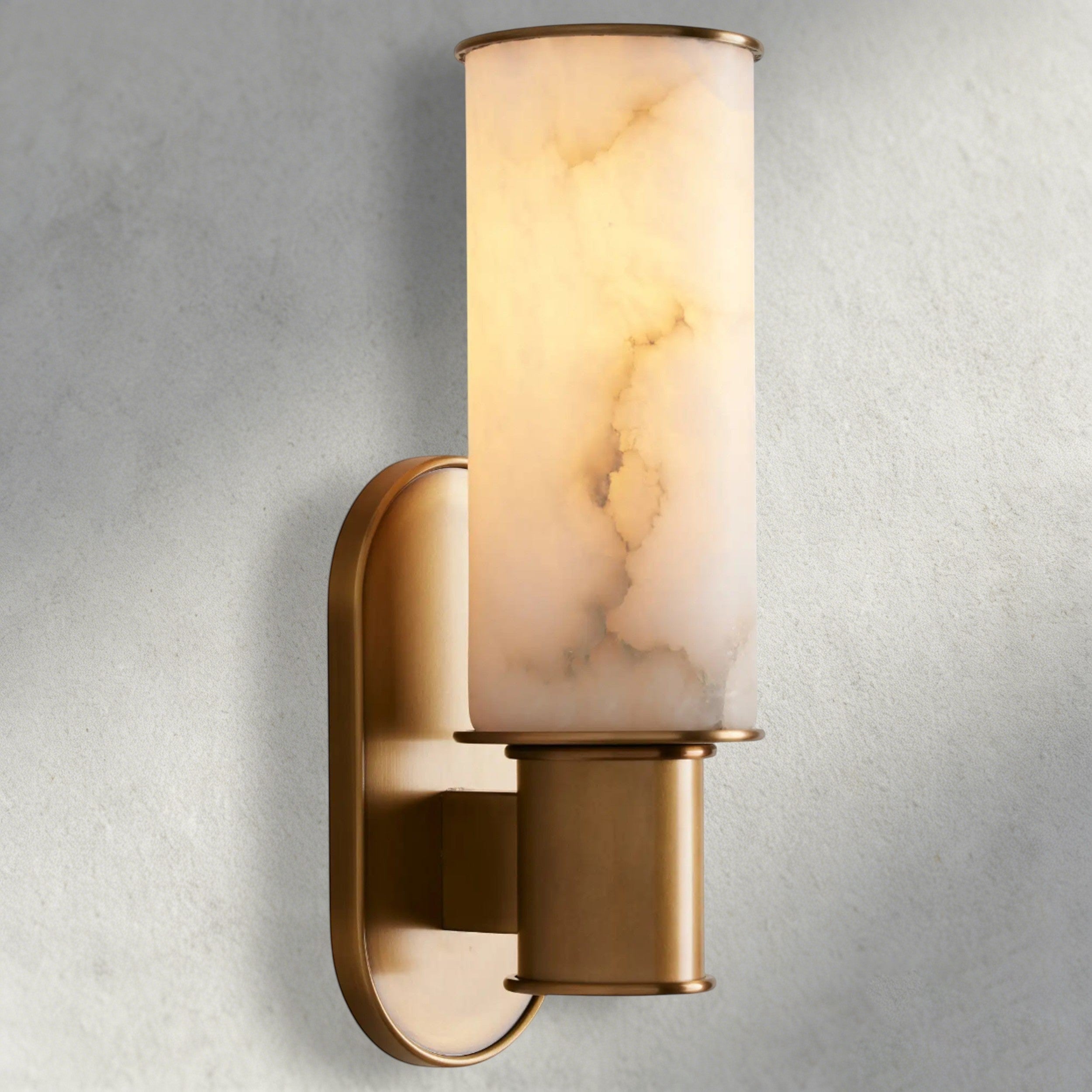 Brass Harlin Sconce in Alabaster