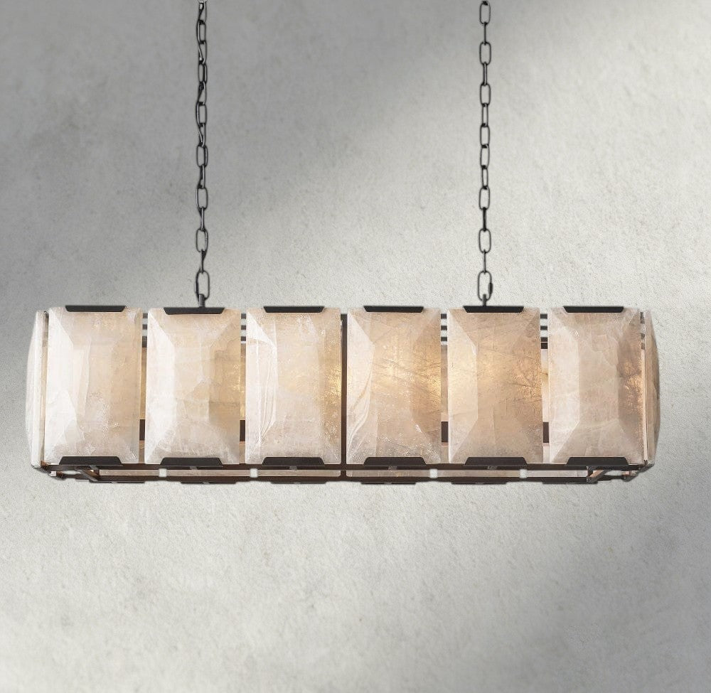 42" / Bronze Harlow Calcite Rectangular Chandelier 42", 54", 62", 74"