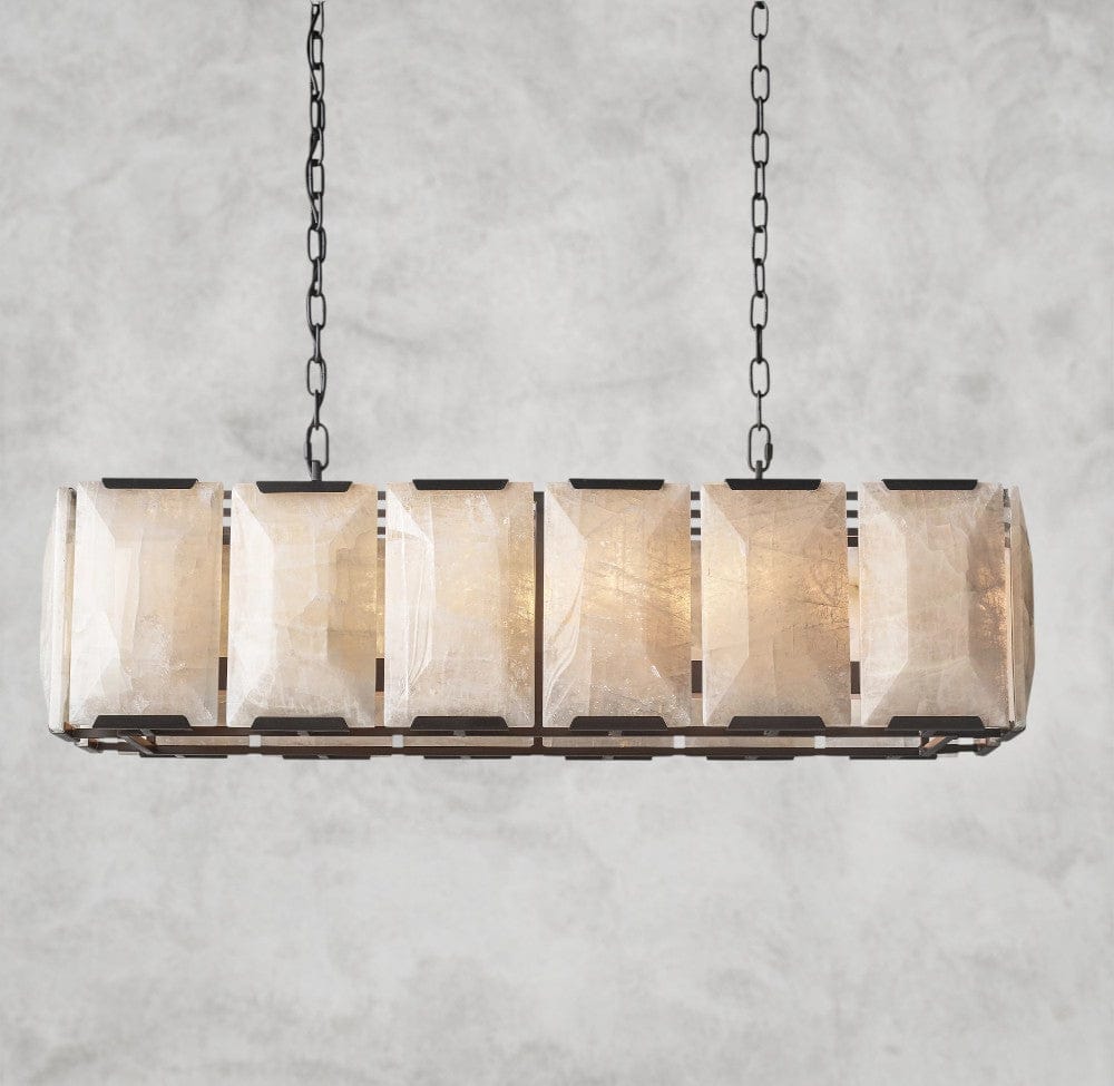 42" / Bronze Harlow Calcite Rectangular Chandelier 42", 54", 62", 74"