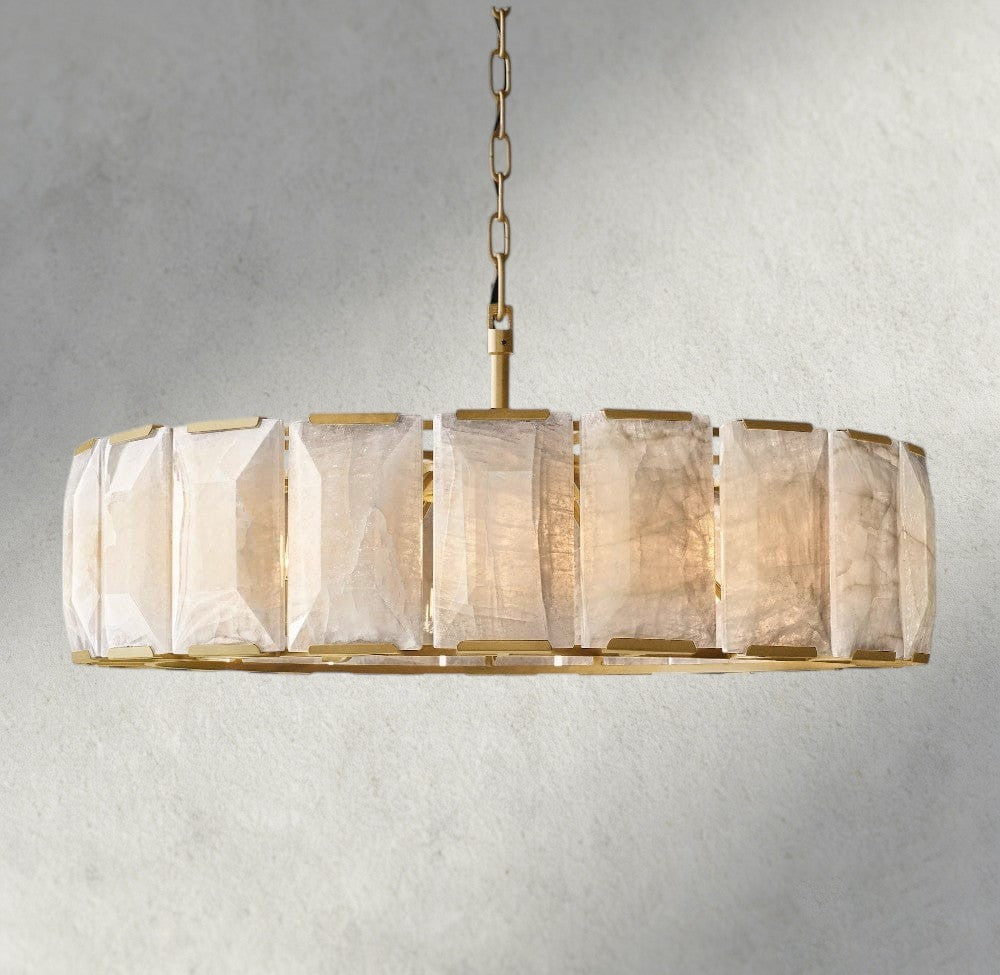 43" / Brass Harlow Calcite Round Chandelier 19", 31", 43", 60"