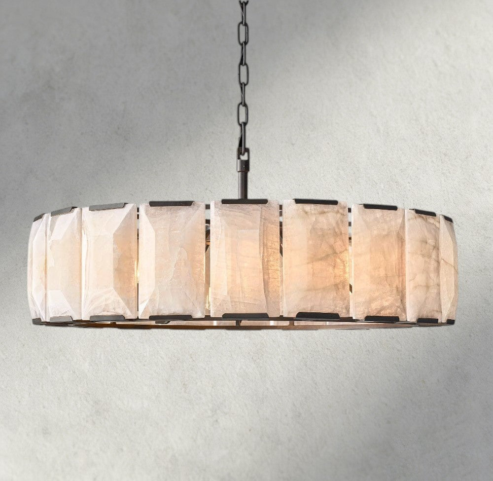 43" / Bronze Harlow Calcite Round Chandelier 19", 31", 43", 60"