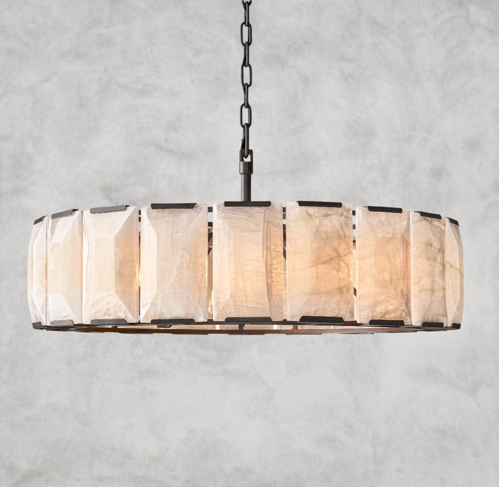 43" / Bronze Harlow Calcite Round Chandelier 19", 31", 43", 60"