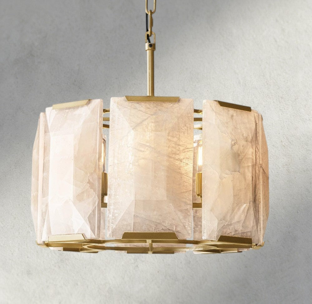 19" / Brass Harlow Calcite Round Chandelier 19", 31", 43", 60"