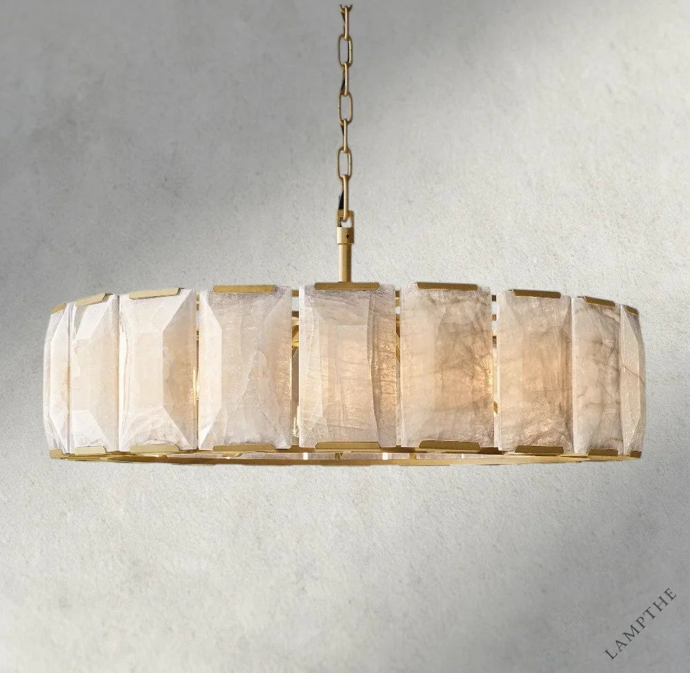 43" / Brass Harlow Calcite Round Chandelier 19", 31", 43", 60"