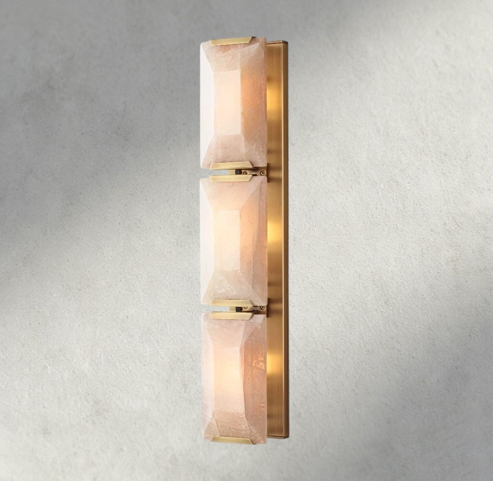 Brass Harlow Calcite Triple Sconce