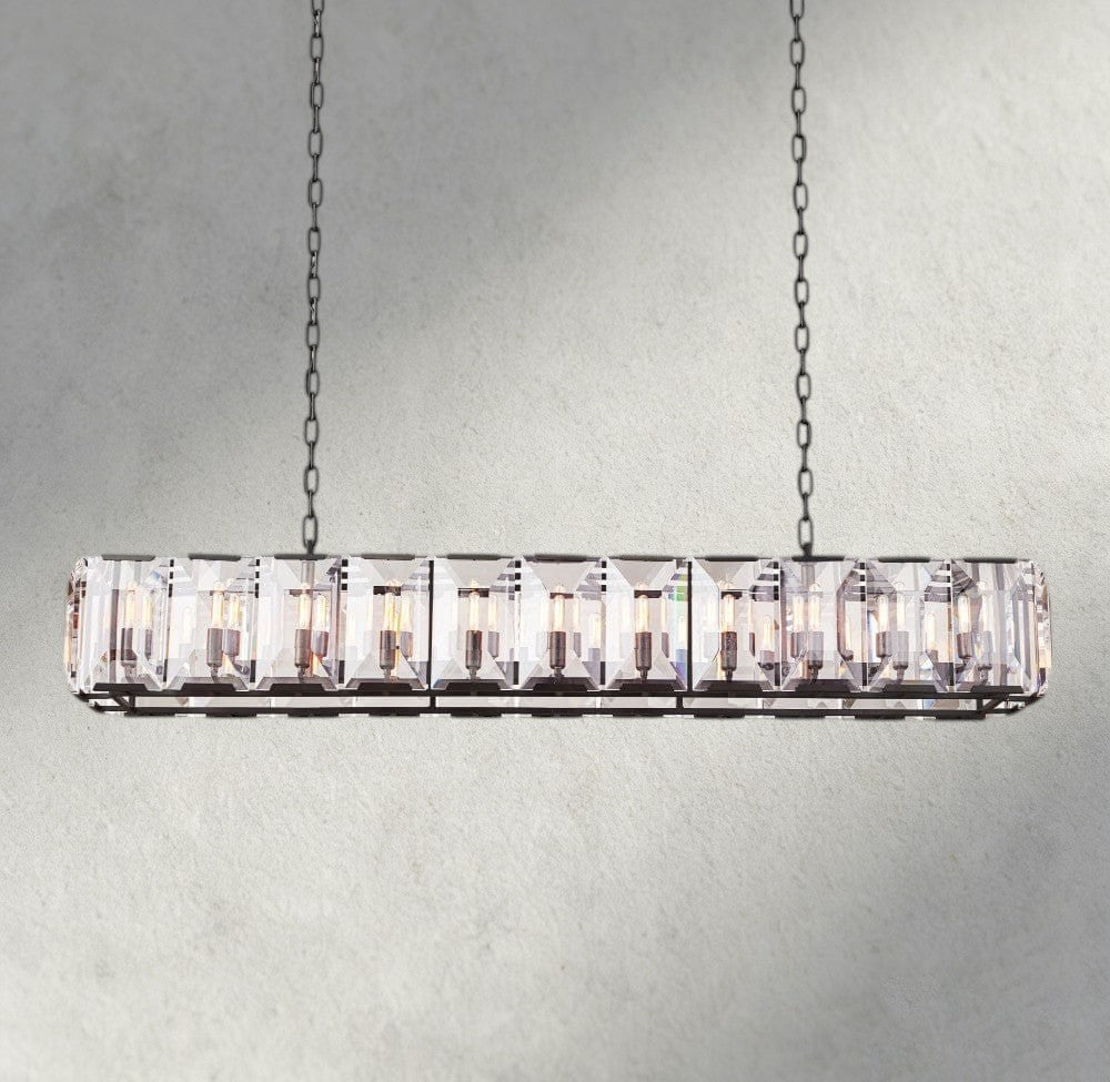 74" / Bronze Harlow Crystal Rectangular Chandelier 42", 54", 62", 74"