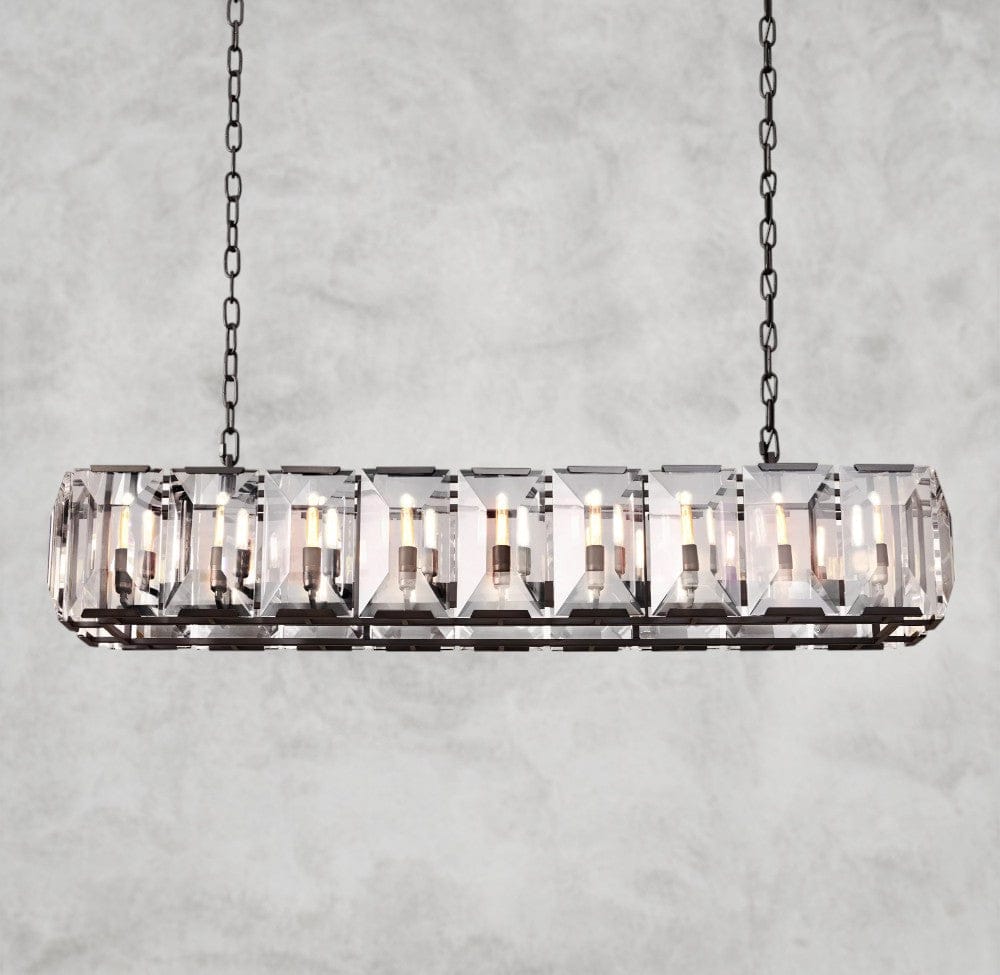 62" / Bronze Harlow Crystal Rectangular Chandelier 42", 54", 62", 74"